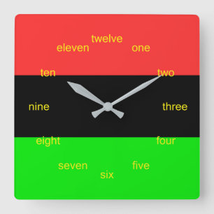 African American Flag Square Wall Clock