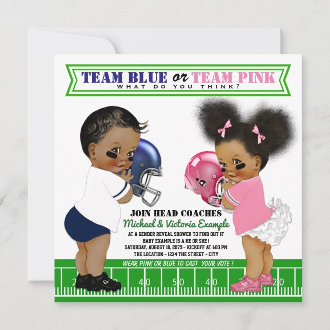 African American Gender Reveal Shower Invitations (Front)