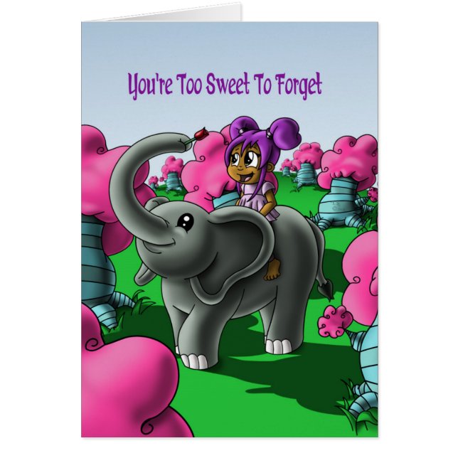African American Girl and Elephant (Front)