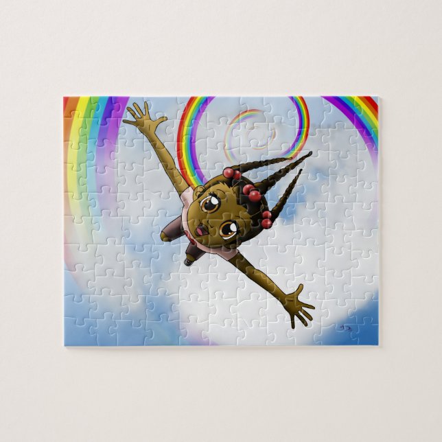 African American Girl and Rainbow  Jigsaw Puzzle (Horizontal)