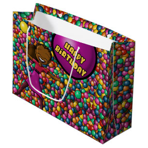 African American Girl Birthday Large Gift Bag