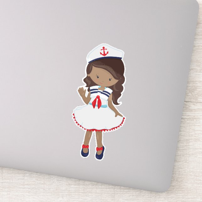 African American Girl, Boat Captain, Skipper, Sea (Detail)