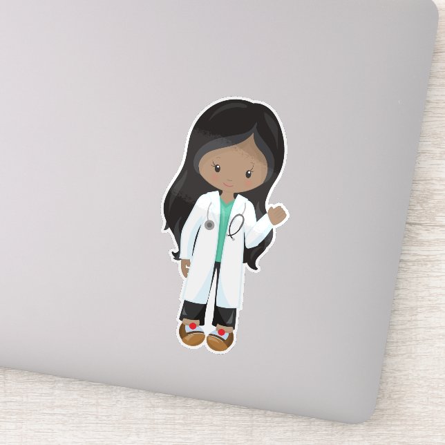 African American Girl, Doctor, Nurse, Stethoscope (Detail)