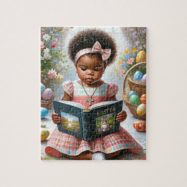African American Girl Easter Puzzle (Vertical)
