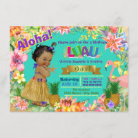 African American Girl Hawaiian Luau Birthday Party