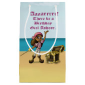 African American Girl Pirate Birthday Small Gift Bag (Front)