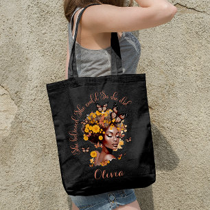 African American girl She believed She could Tote Bag