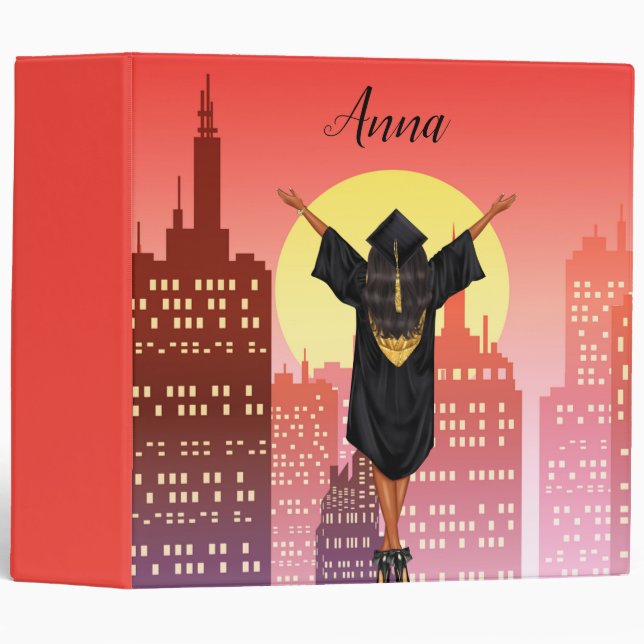 African American Girl's Graduation Binder (Front/Spine)