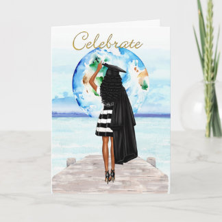 African American Girl's Graduation Card