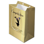 African American Gold Graduation Medium Gift Bag (Front Angled)