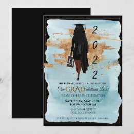 African American Graduation Invitation (Dark Skin)