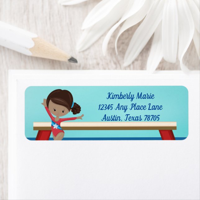 African American Gymnastics Girl Return Address (Insitu)