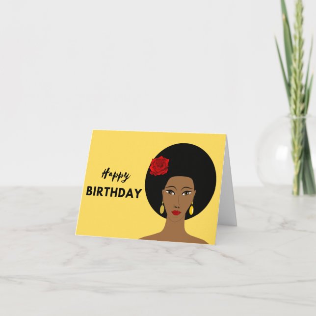 African American Happy Birthday  Card (Front)