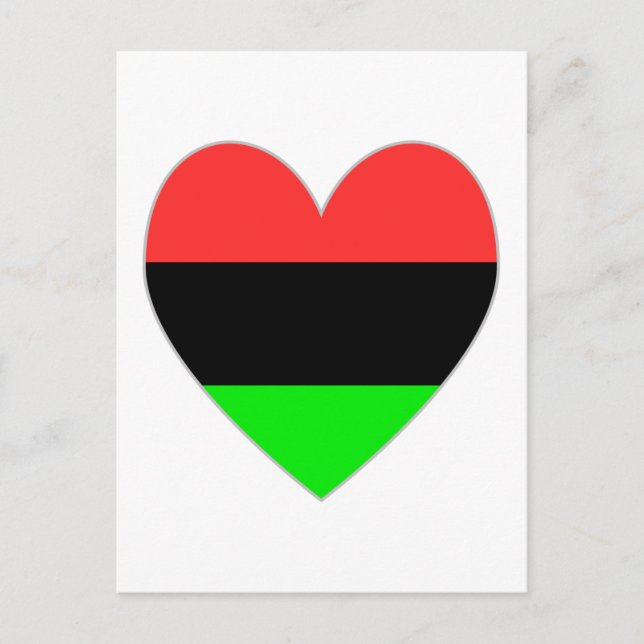 African American Heart Valentine Holiday Postcard (Front)