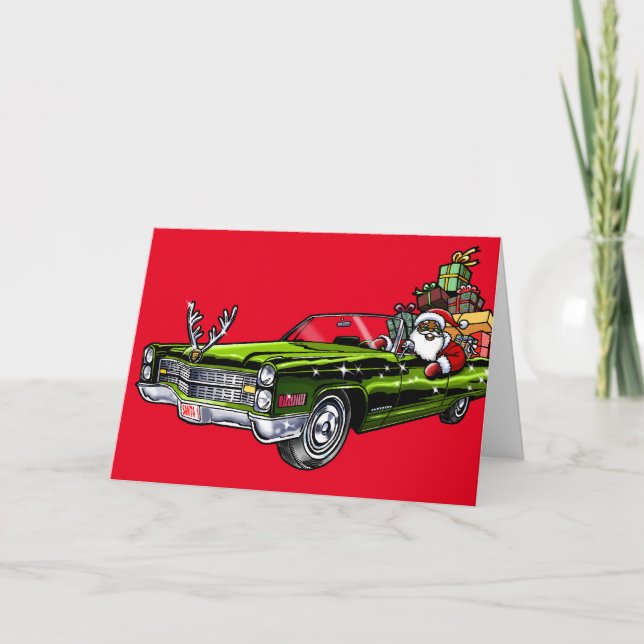 African American Hipster Santa Holiday Card (Front)