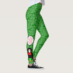 African American Holiday Ms. Penguin Talking Leggings