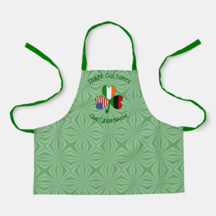 African American Irish Shamrock Flag Personalized  Apron