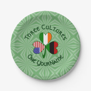 African American Irish Shamrock Flag Personalized  Paper Plate