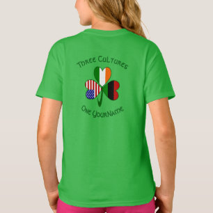 African American Irish Shamrock Flag Personalized  T-Shirt