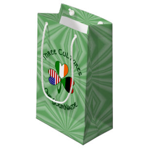 African American Irish USA Flags Shamrock Personal Small Gift Bag