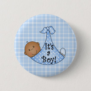 African American It's a Boy 2 Inch Round Button