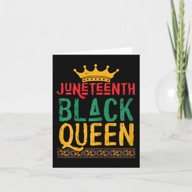 African American Juneteenth Black Queen Black Hist Card (Front)