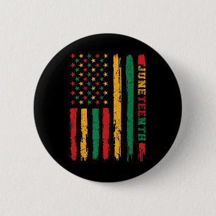 African American Juneteenth Flag 1865 Freedom Day  2 Inch Round Button