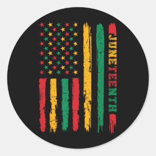 African American Juneteenth Flag 1865 Freedom Day  Classic Round Sticker