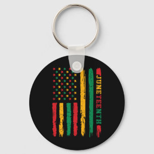 African American Juneteenth Flag 1865 Freedom Day Keychain