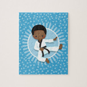African American Karate Boy Judo Martial Arts Jigsaw Puzzle