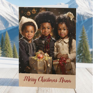 African American kids christmas card