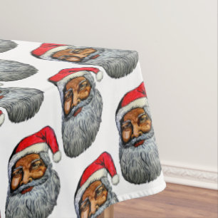 AFRICAN AMERICAN KRIS KRINGLE  TABLECLOTH