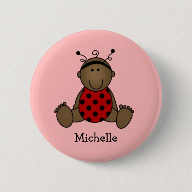 African American Ladybug Button (Front)