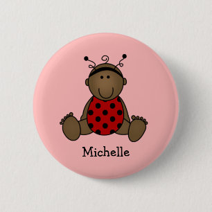 African American Ladybug Button