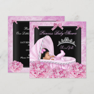 African American Little Princess Baby Shower Girl Invitation