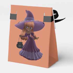 African American Little Witch Halloween Treat Favor Box