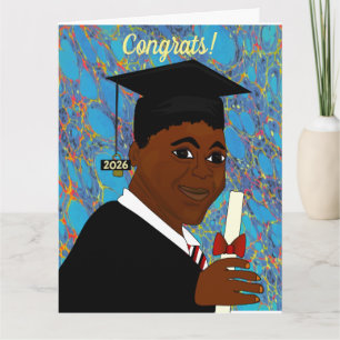  African American Male 2026 Graduation Card