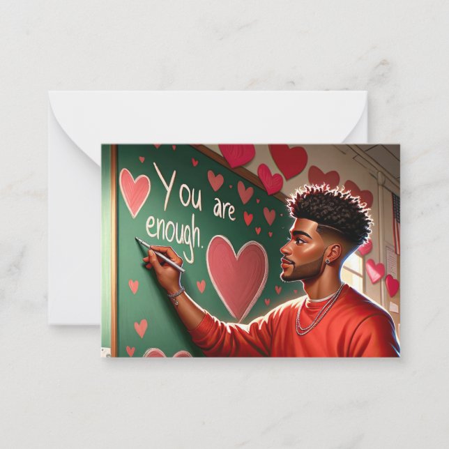 African American Man Teacher Valentine's Card (Front)