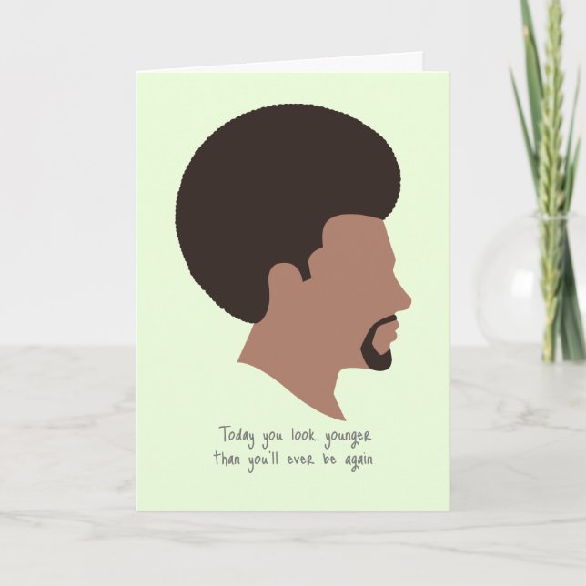 African American Man With Afro Hair Card (Front)