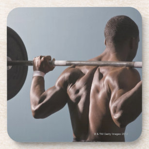 African American man working out the gym 2 Coaster