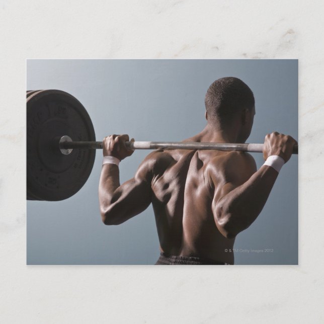 African American man working out the gym 2 Postcard (Front)