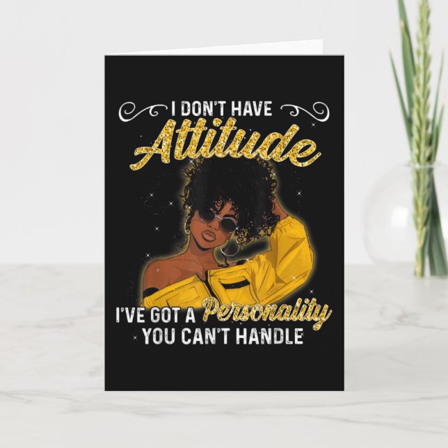 African American Melanin Queen Black Girl Magic Af Card (Front)