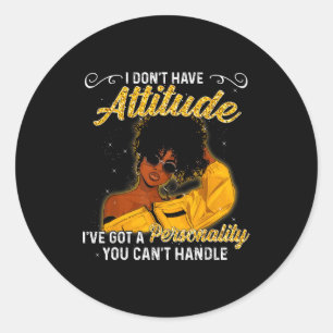 African American Melanin Queen Black Girl Magic Af Classic Round Sticker