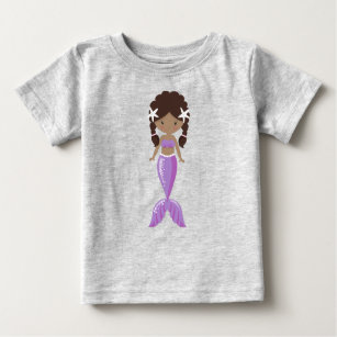 African American Mermaid, Cute Mermaid, Tail Baby T-Shirt