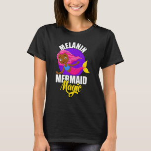 African American Mermaid Melanin is Magic Girls Ki T-Shirt