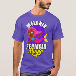 African American Mermaid Melanin is Magic Girls Ki T-Shirt
