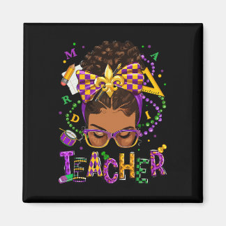 African American Messy Bun Mardi Gras New Orleans  Magnet