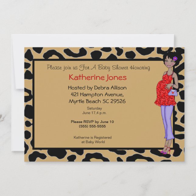 African American Mom Baby  Shower Invitation (Front)