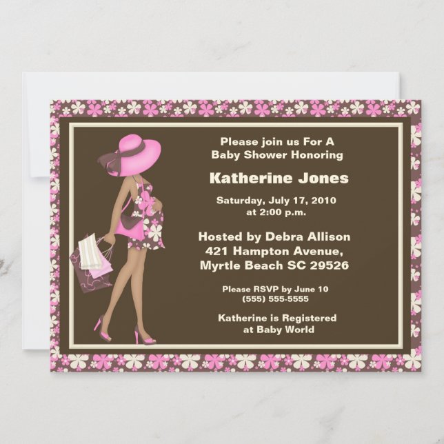 African American Mom to Be Baby Shower Invitation (Front)