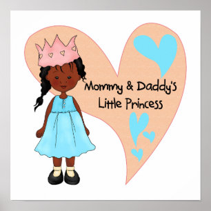 African American Mommy and Daddy's Princess Poster
